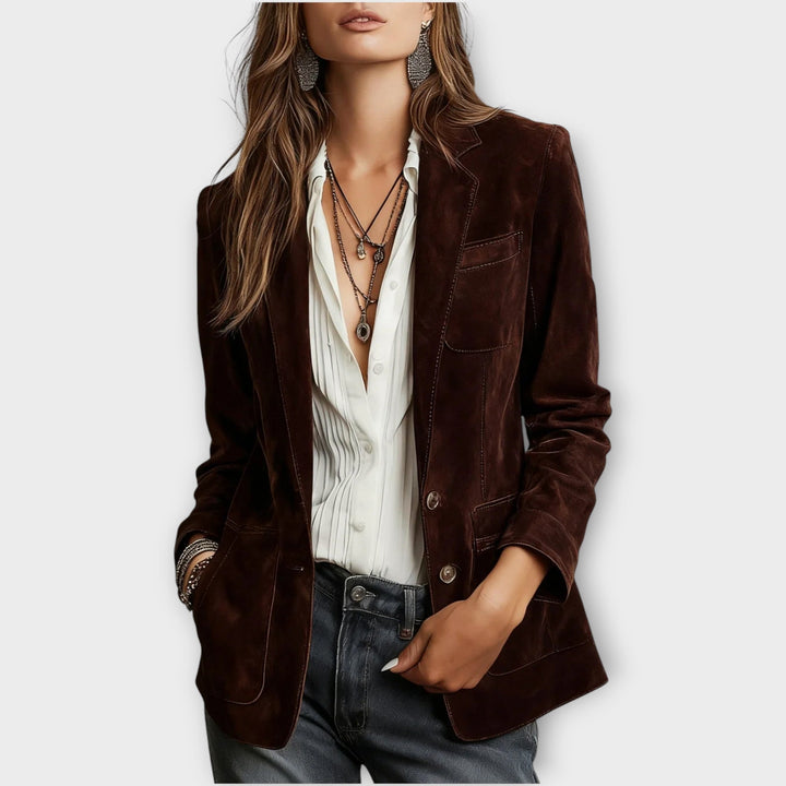 Blazer Vintage en Daim Marron
