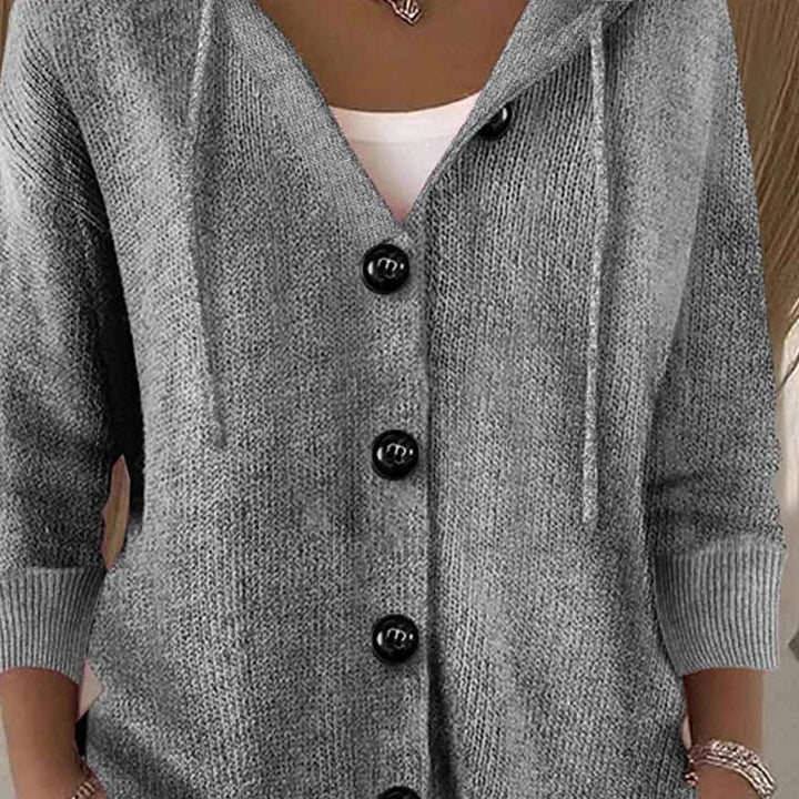 Cardigan uni à manches longues pour femmes