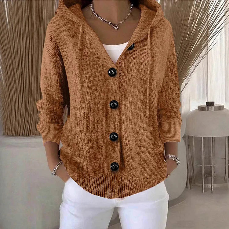 Cardigan uni à manches longues pour femmes