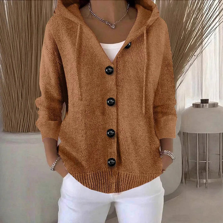 Cardigan uni à manches longues pour femmes