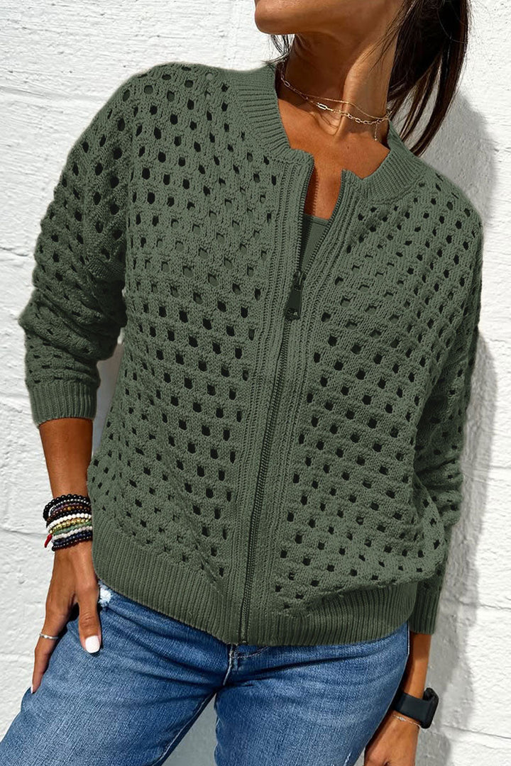 Veste en tricot avec fermeture éclair
