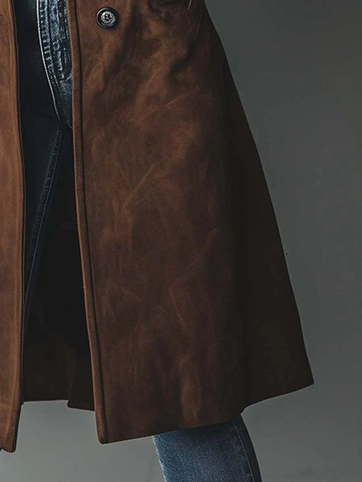 Manteau Trench en Suède Synthétique Vintage