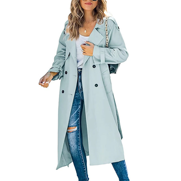 Brielle Trench Long Femme – Élégant, Léger &amp; Idéal pour Printemps et Automne