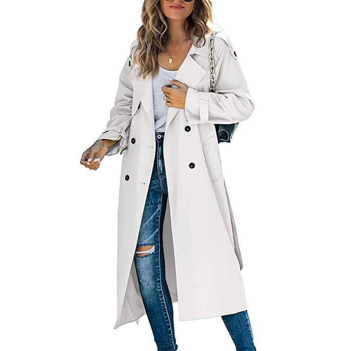 Brielle Trench Long Femme – Élégant, Léger &amp; Idéal pour Printemps et Automne