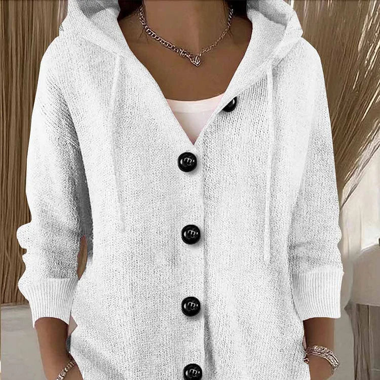 Cardigan uni à manches longues pour femmes