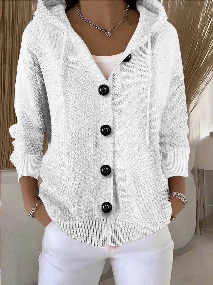 Cardigan uni à manches longues pour femmes