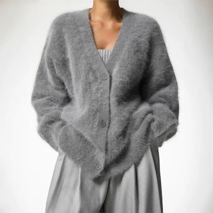 Alianna Gilet Femme – Gilet en Maille Confortable à Manches Longues Élégant &amp; Polyvalent