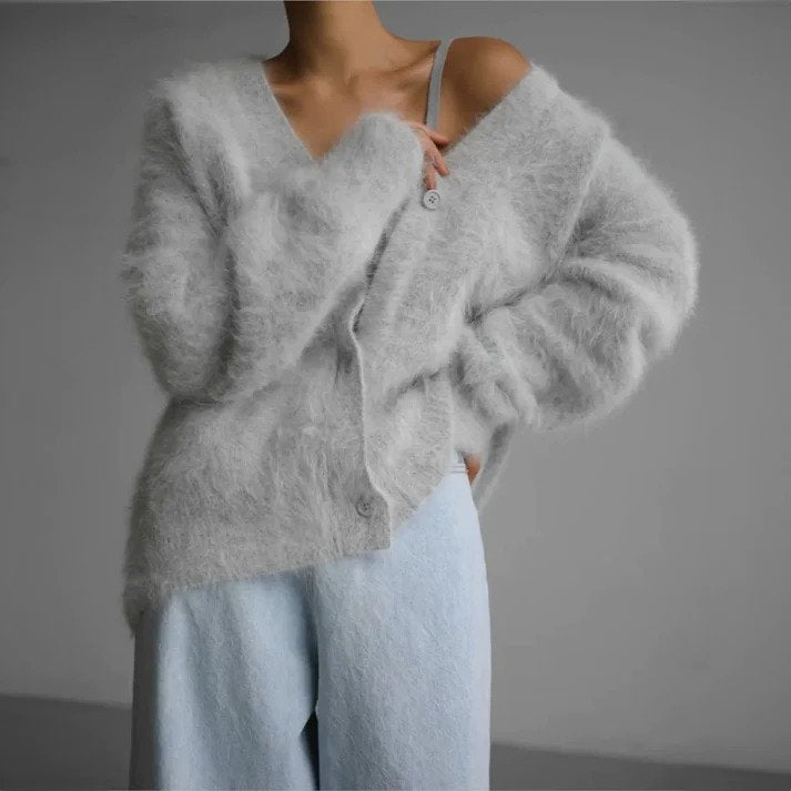 Alianna Gilet Femme – Gilet en Maille Confortable à Manches Longues Élégant &amp; Polyvalent