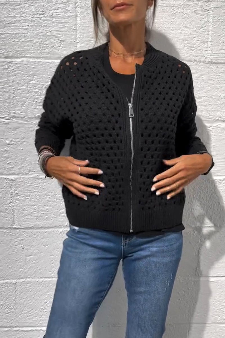 Veste en tricot avec fermeture éclair