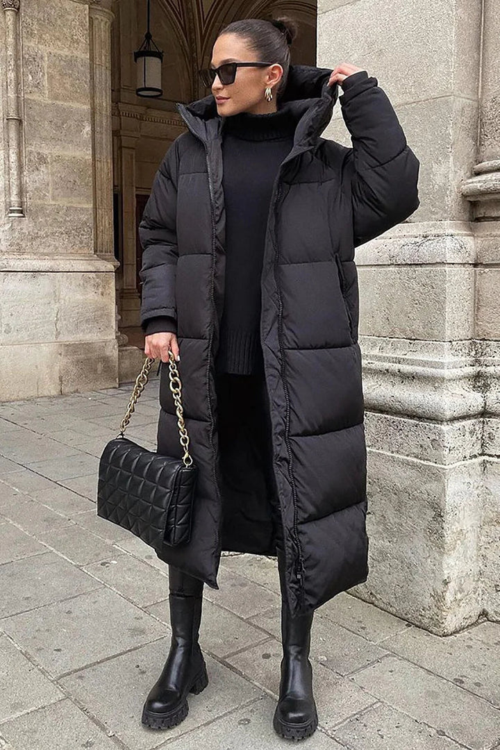 Éléonore | Femme Oversize Col Montant Doudoune Longue
