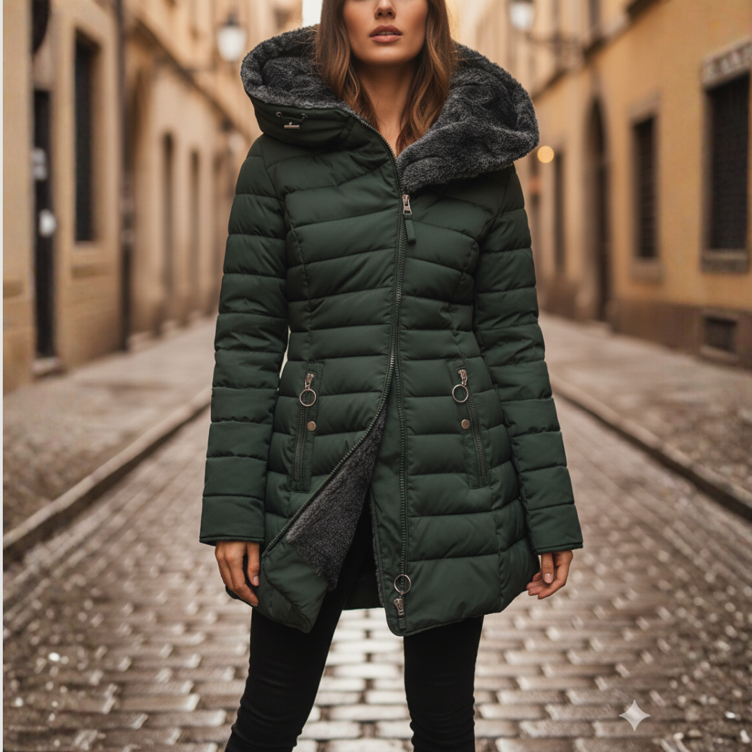 Remedios Veste Matelassée Femme – Capuche Doublée, Coupe Confortable &amp; Chaleur Urbaine