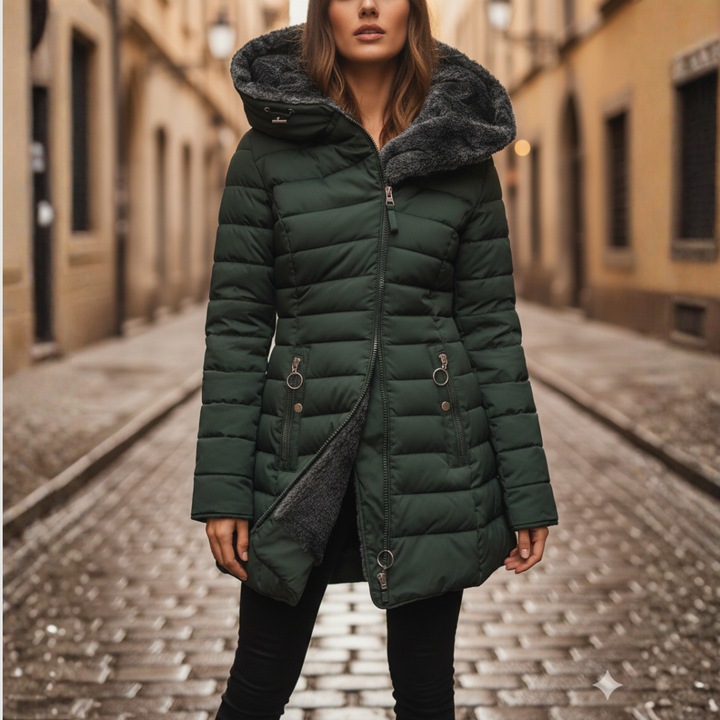 Remedios Veste Matelassée Femme – Capuche Doublée, Coupe Confortable &amp; Chaleur Urbaine