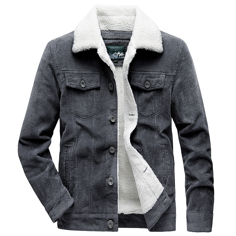 Mason Veste Trucker Homme – Velours Côtelé, Doublure Sherpa &amp; Col Teddy