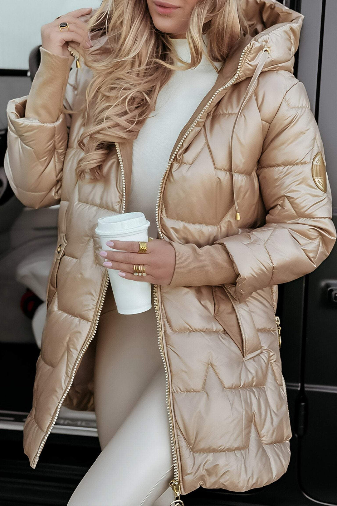 Kimberly Manteau d’Automne à Capuche pour Femme – Veste Chaude en Mélange de Coton avec Coupe Douce &amp; Design Intemporel