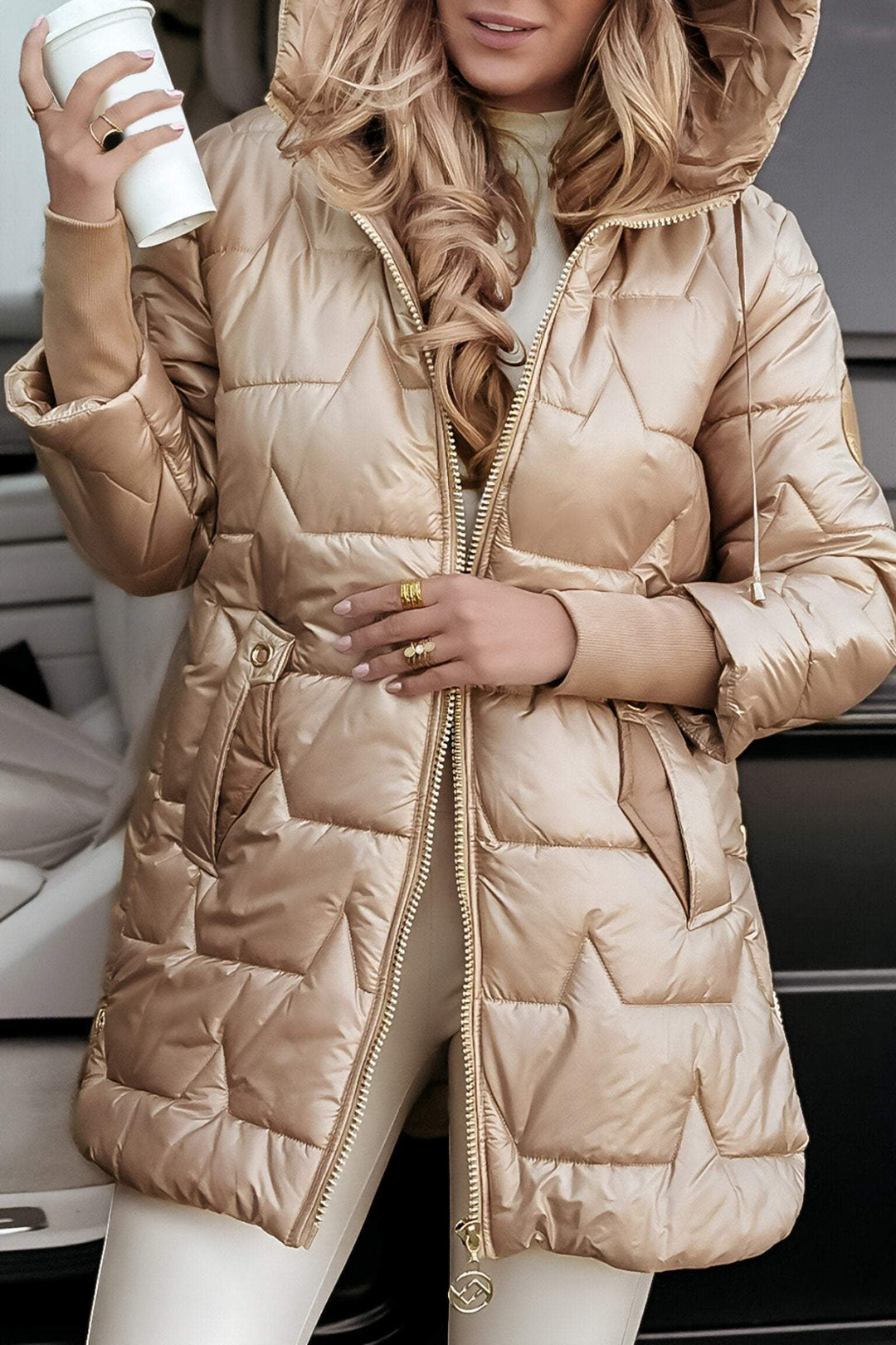 Kimberly Manteau d’Automne à Capuche pour Femme – Veste Chaude en Mélange de Coton avec Coupe Douce &amp; Design Intemporel