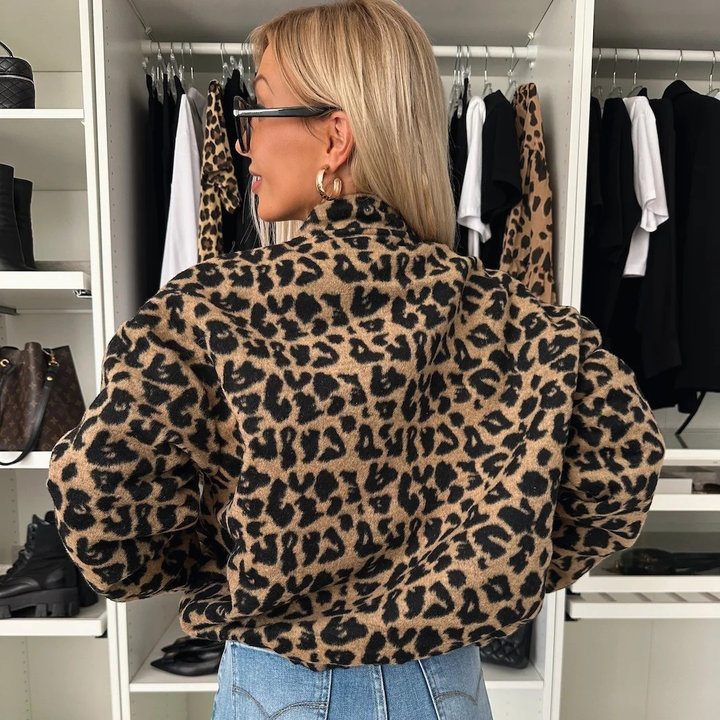Elodie | Veste à Imprimé Léopard Élégante