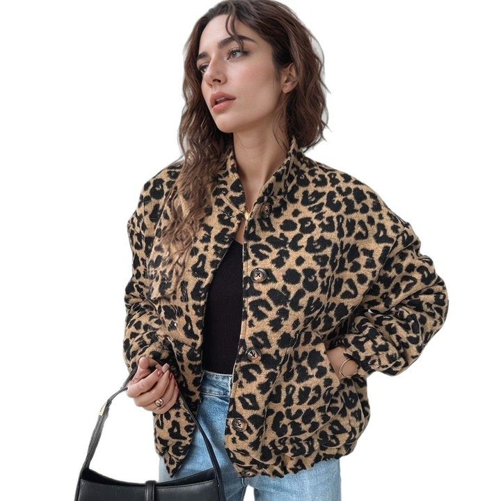 Elodie | Veste à Imprimé Léopard Élégante