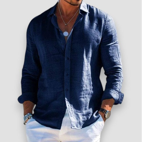 Lucien - Chemise homme légère en coton-polyester pour l’été