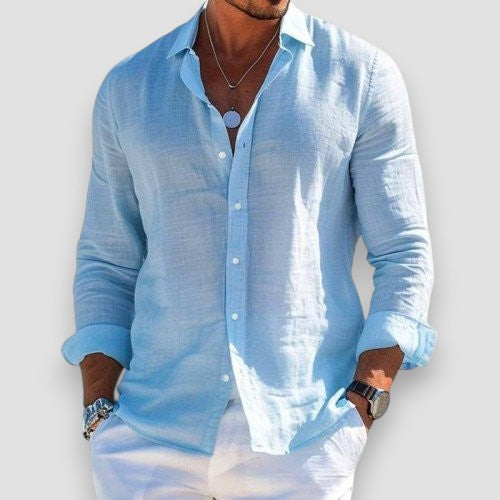 Lucien - Chemise homme légère en coton-polyester pour l’été