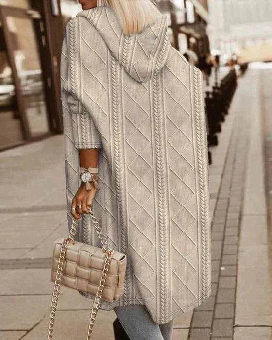Jelone - Cardigan à Capuche de Longueur Étendue