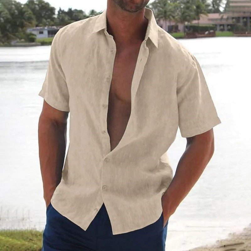 Rocco - Chemise en Lin Manches Courtes Homme