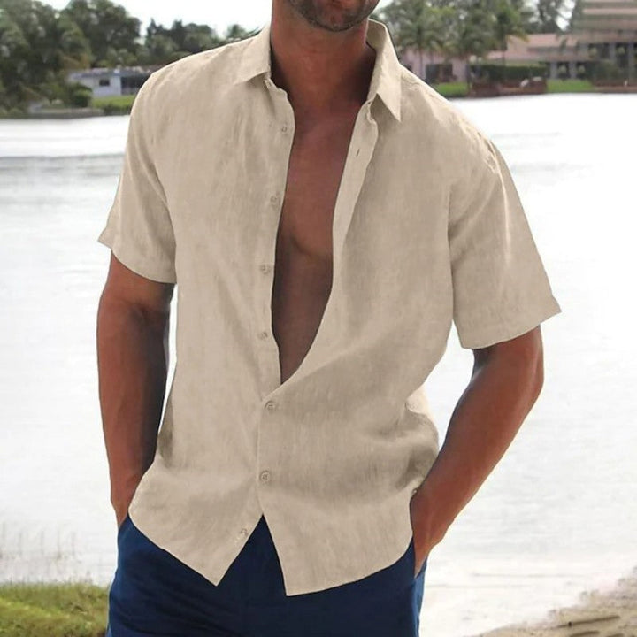 Rocco - Chemise en Lin Manches Courtes Homme