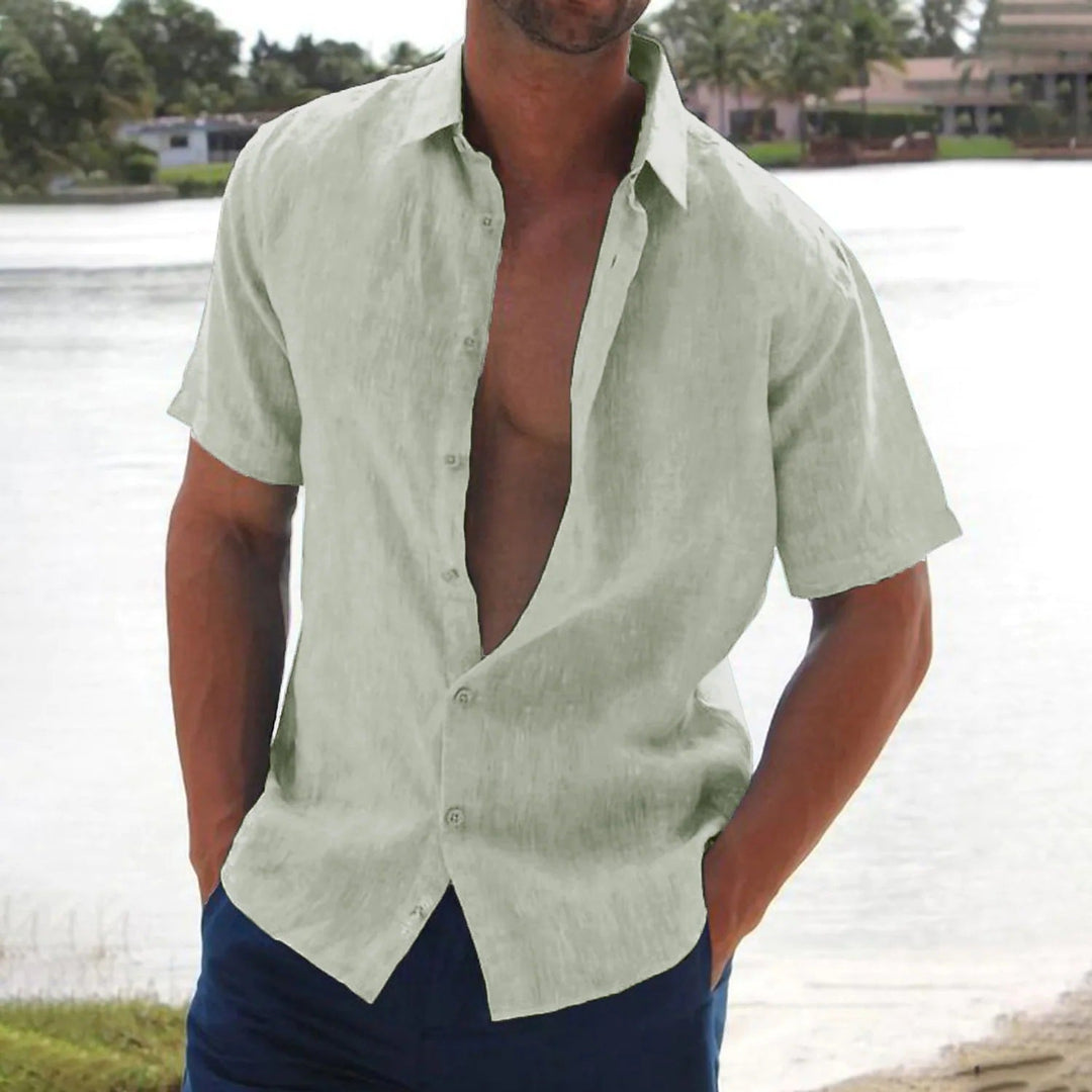 Rocco - Chemise en Lin Manches Courtes Homme