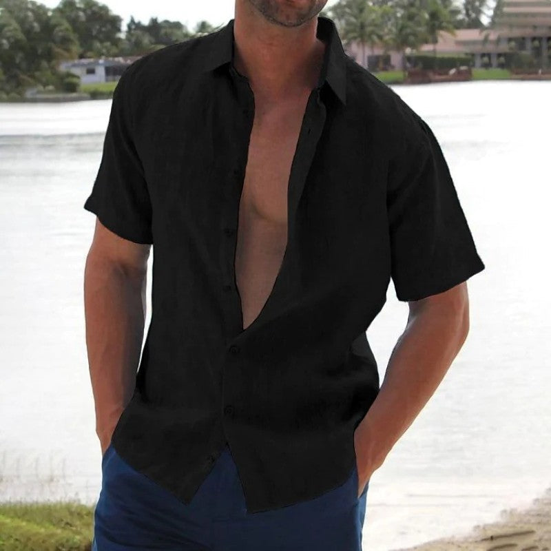 Rocco - Chemise en Lin Manches Courtes Homme