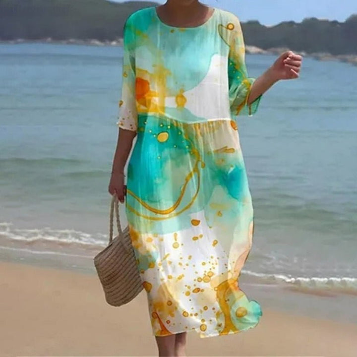 Audrey - Robe en Lin Fleurie Légère