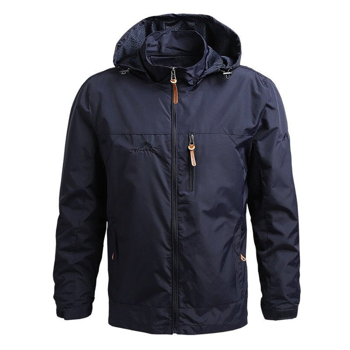 Alain Veste Outdoor Homme Imperméable – Coupe-Vent en Polyamide avec Capuche Ajustable