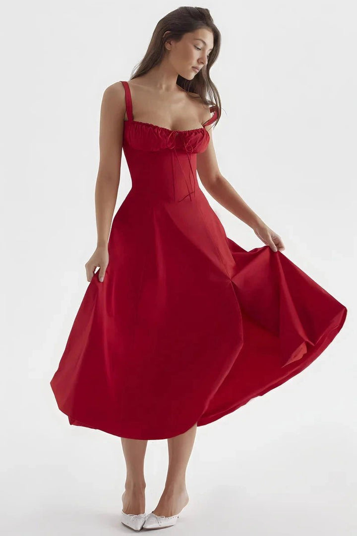 Robe bustier à imprimé floral avec bretelles pour femme
