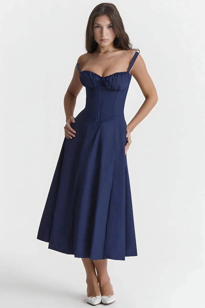 Robe bustier à imprimé floral avec bretelles pour femme