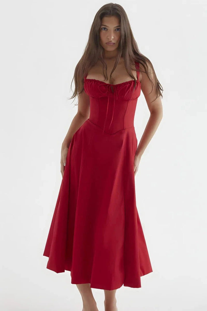 Robe bustier à imprimé floral avec bretelles pour femme