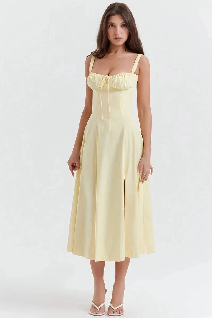 Robe bustier à imprimé floral avec bretelles pour femme