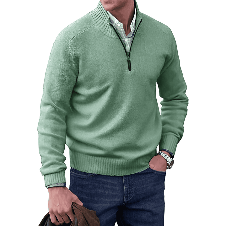 Victor - Pull Zippé Cachemire Homme - Auvoire Paris