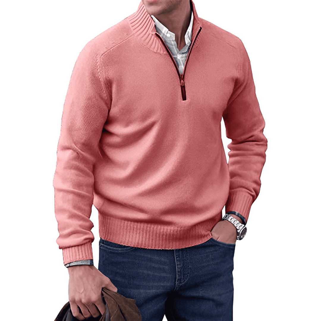 Victor - Pull Zippé Cachemire Homme - Auvoire Paris