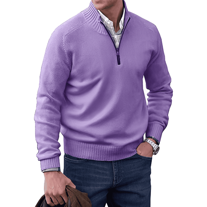 Victor - Pull Zippé Cachemire Homme - Auvoire Paris