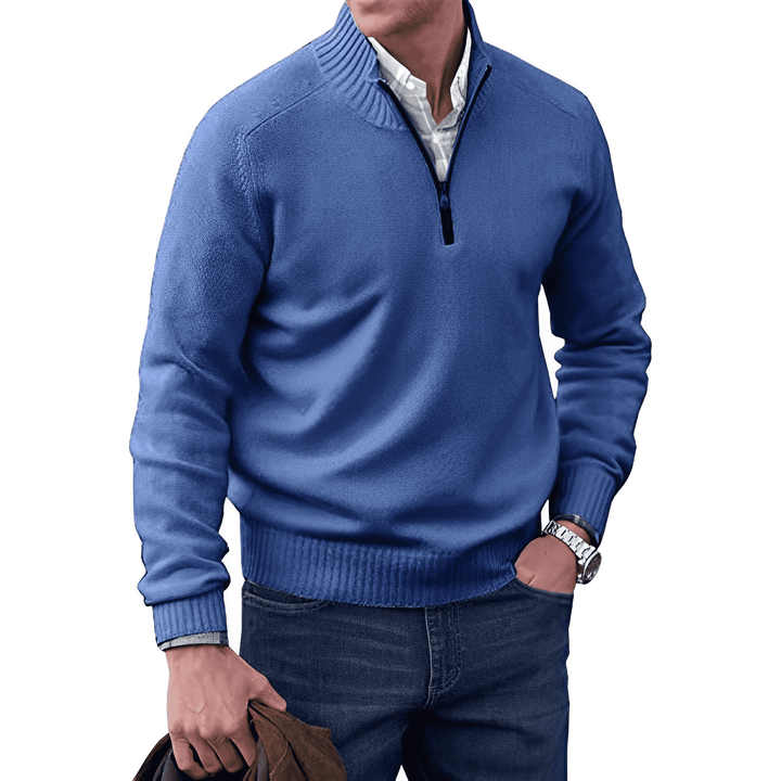 Victor - Pull Zippé Cachemire Homme - Auvoire Paris